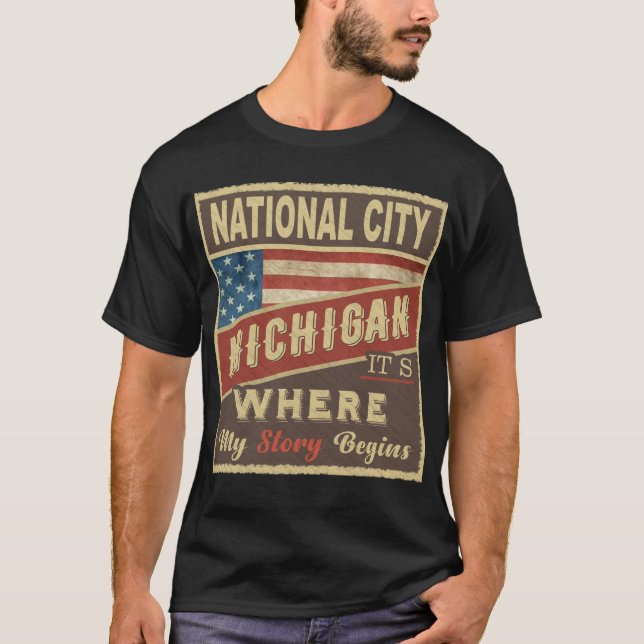 Camiseta CIUDAD NACIONAL, MI Es donde comienza mi historia (Anverso)