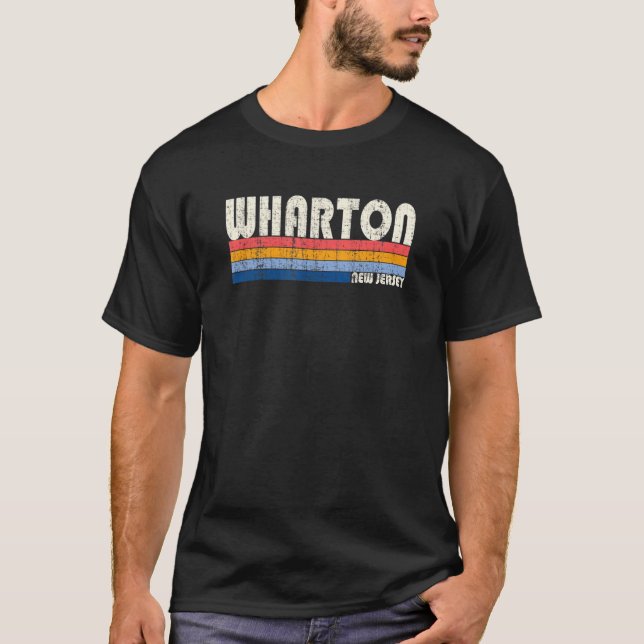 Camiseta Ciudad natal de Wharton NJ al estilo de los años 8 (Anverso)