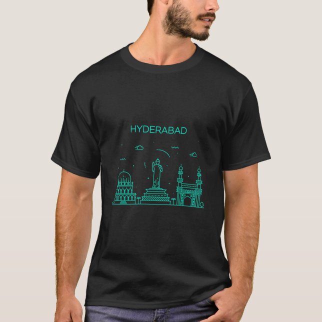Camiseta Ciudad Nocturna Hyderabad (Anverso)