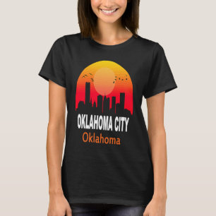 Camiseta Ciudad Oklahoma Atardecer Vintage Retro Ciudad Est