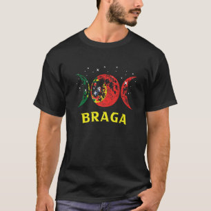 Camiseta Ciudad portuguesa de Braga Bandera retro de Portug