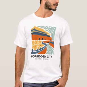 Camiseta Ciudad prohibida Beijing China viajes arte floral