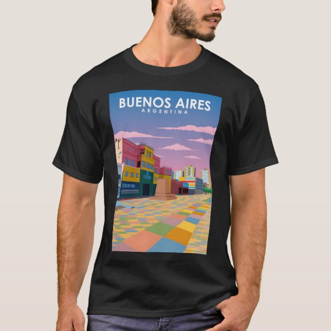 Camiseta Ciudad Retro Mínimo Vintage Argentina Buenos Aires (Anverso)