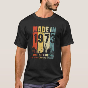 Camiseta Ciudad Retro Vintage De 50 Años De Edad 1973 50º C