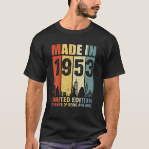Camiseta Ciudad Retro Vintage De 70 Años De Edad 1953 70º C