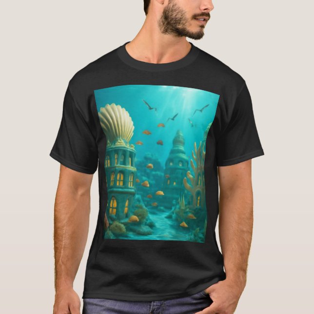 Camiseta Ciudad submarina con edificios de conchas de coral (Anverso)