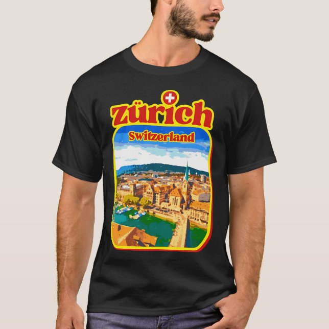 Camiseta Ciudad Vieja de Zúrich Lago de Zúrich Ch Swiss Uet (Anverso)