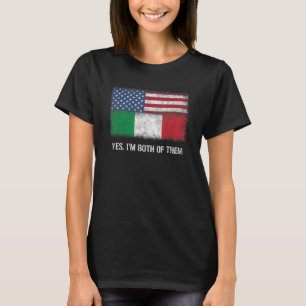 Camiseta Ciudadano dual de bandera estadounidense italiana