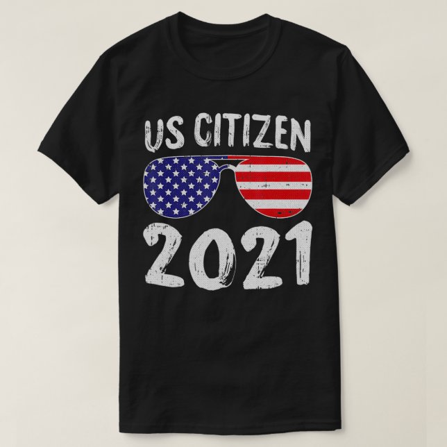 Camiseta Ciudadano Estadounidense 2021 4 De Julio Bandera E (Diseño del anverso)