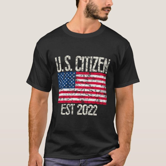 Camiseta Ciudadano Estadounidense Est 2022 Inmigrante Estad (Anverso)
