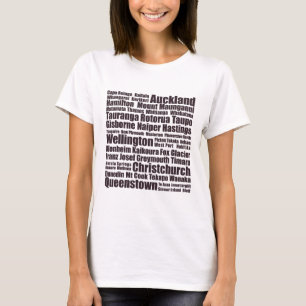 Camiseta Ciudades de Nueva Zelanda