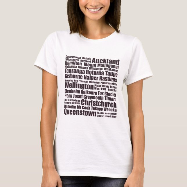 Camiseta Ciudades de Nueva Zelanda (Anverso)