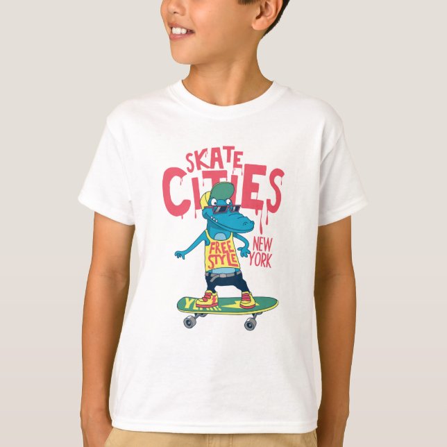 CAMISETA CIUDADES DE SKATE (Anverso)
