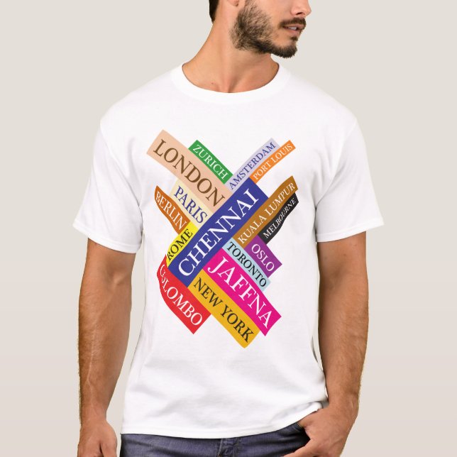 Camiseta Ciudades tamiles del mundo (Anverso)