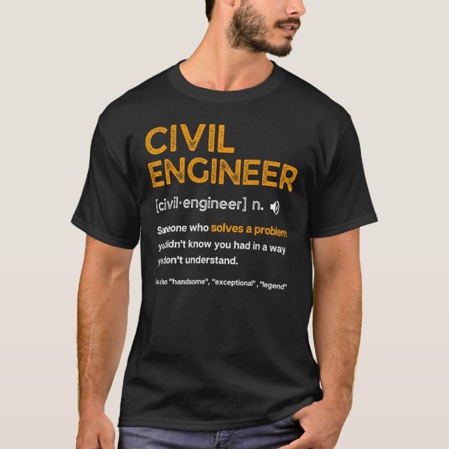 Camiseta Civil Engineer Funny Definition Engineering (Anverso)