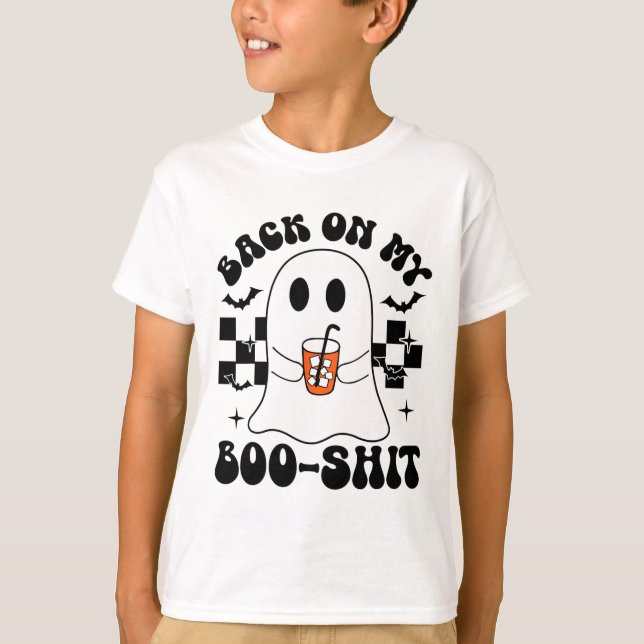 Camiseta Ck Gracioso En Mi Boo - Fantasma Halloween Spooky  (Anverso)