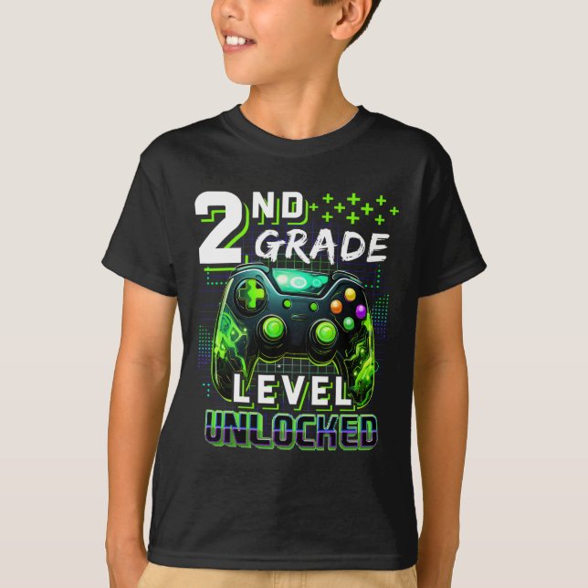 Camiseta Ck To School 2nd Grade Boys Gamer First Day School (Anverso)