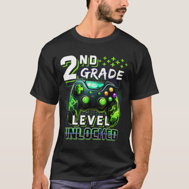 Camiseta Ck To School 2nd Grade Boys Gamer First Day School (Anverso)