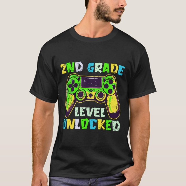 Camiseta Ck To School 2nd Grade Boys Gamer First Day Second (Anverso)