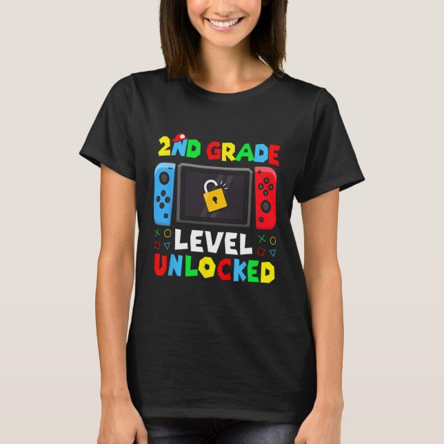 Camiseta Ck To School 2nd Grade Level Unlocked Gamer Kids B (Anverso)