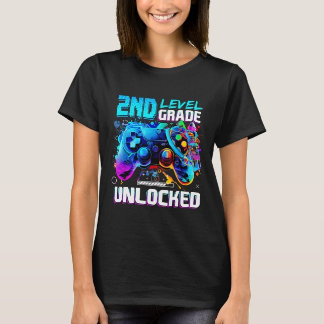 Camiseta Ck To School 2nd Grade Level Unlocked Gamer Kids B (Anverso)