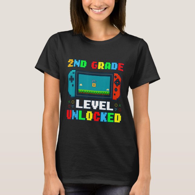 Camiseta Ck To School 2nd Grade Level Unlocked Gamer Kids B (Anverso)
