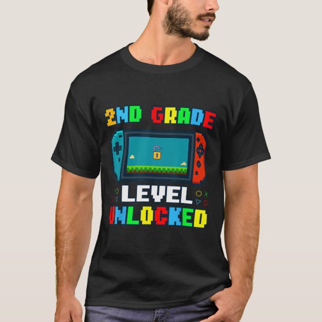 Camiseta Ck To School 2nd Grade Level Unlocked Gamer Kids B (Anverso)