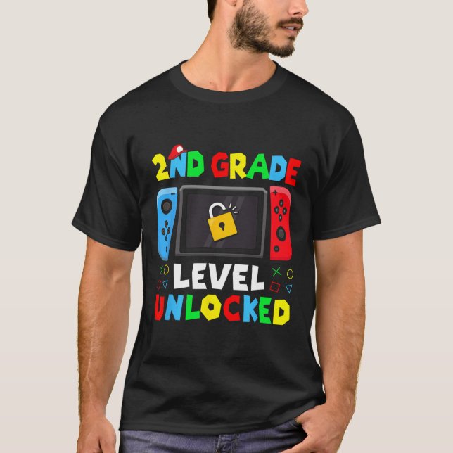 Camiseta Ck To School 2nd Grade Level Unlocked Gamer Kids B (Anverso)