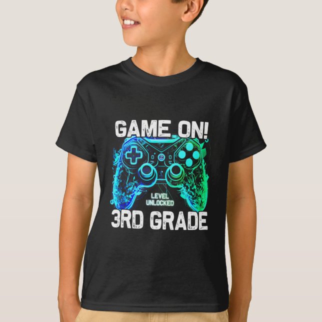 Camiseta Ck To School 3rd Grade Boys Gamer First Day School (Anverso)