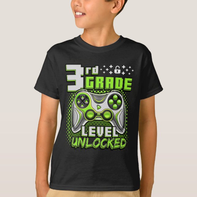Camiseta Ck To School 3rd Grade Boys Gamer First Day School (Anverso)