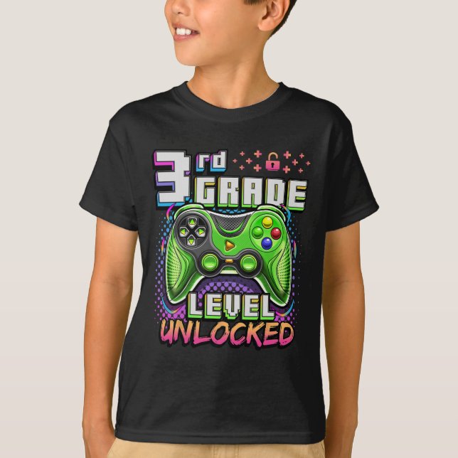 Camiseta Ck To School 3rd Grade Boys Gamer First Day School (Anverso)