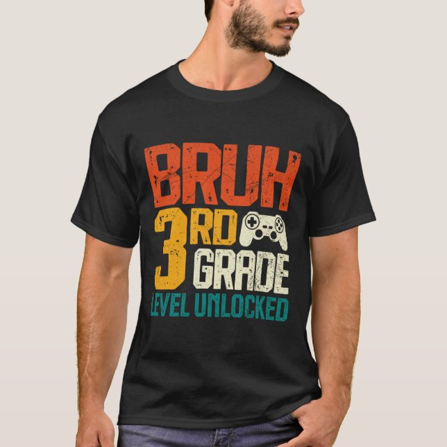 Camiseta Ck To School 3rd Grade Gamer Bruh 3rd Grade Level  (Anverso)