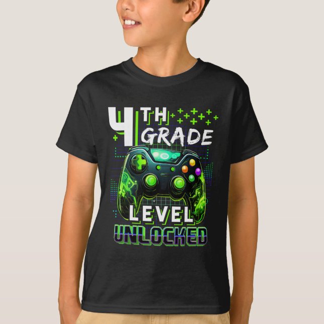 Camiseta Ck To School 4th Grade Boys Gamer First Day School (Anverso)