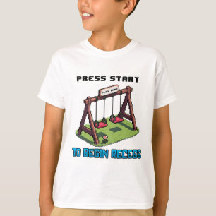 Camiseta Ck To School Funny Gamer Para Niños Chicas Prensa