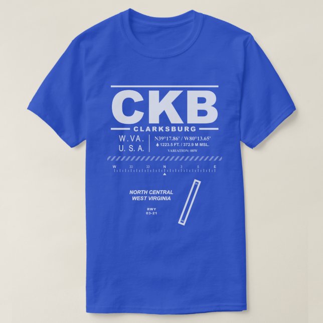 Camiseta CKB T-Shirt del Aeropuerto de Virginia Occidental  (Diseño del anverso)