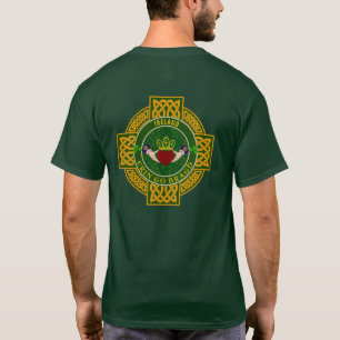 Camiseta Claddagh irlandés con Cruz Celta Dorada Personaliz