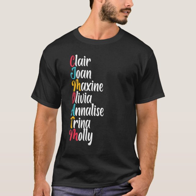 Camiseta Clair Joan Maxine Olivia Annalise Trina Molly Colo (Anverso)
