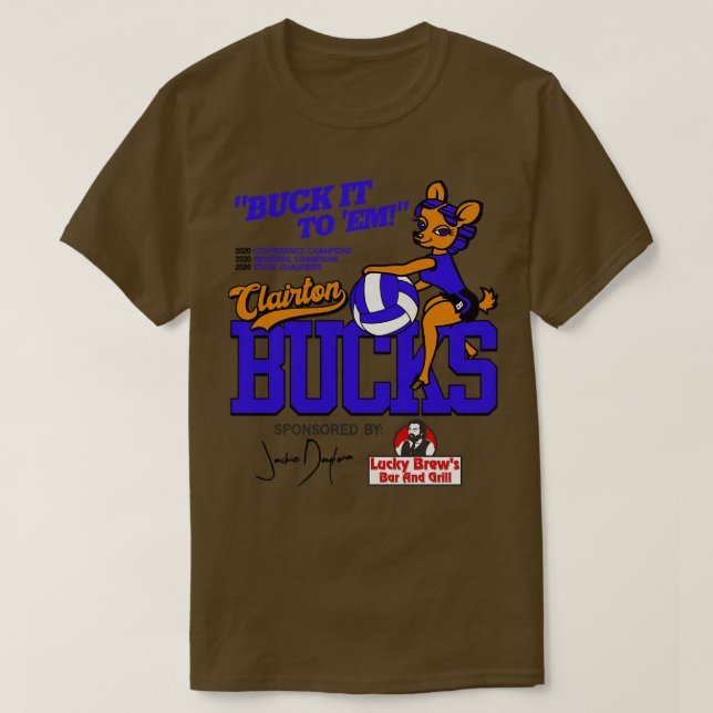 Camiseta Clairton Bucks Volleyball Jackie Daytona WWDITS TS (Diseño del anverso)