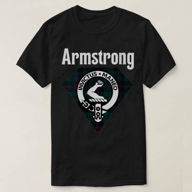 Camiseta Clan Armstrong Clan Escocia Nombre Escudo De Armas (Diseño del anverso)