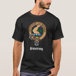 Camiseta Clan Armstrong Escudo sobre Tartán T-Shirt