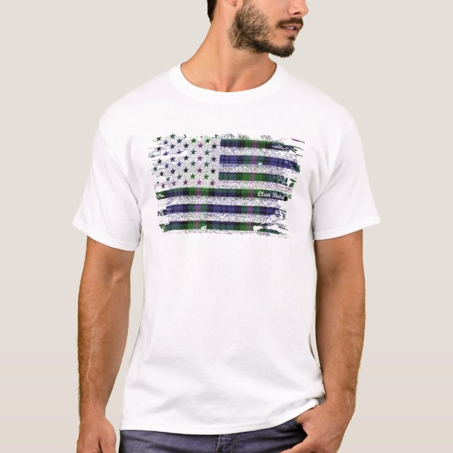 Camiseta Clan Baird Bandera Americana Escocia Tartán (Anverso)