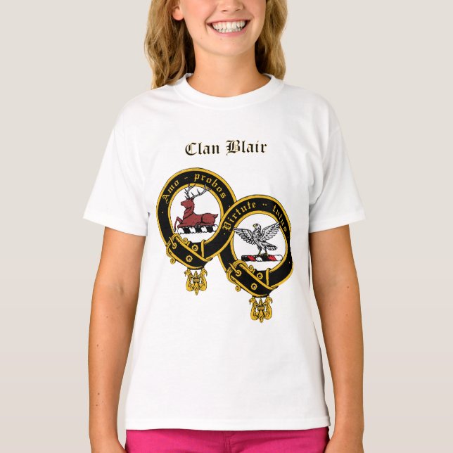 Camiseta Clan Blair Escudo con el nombre del Chica Ruffle T (Anverso)