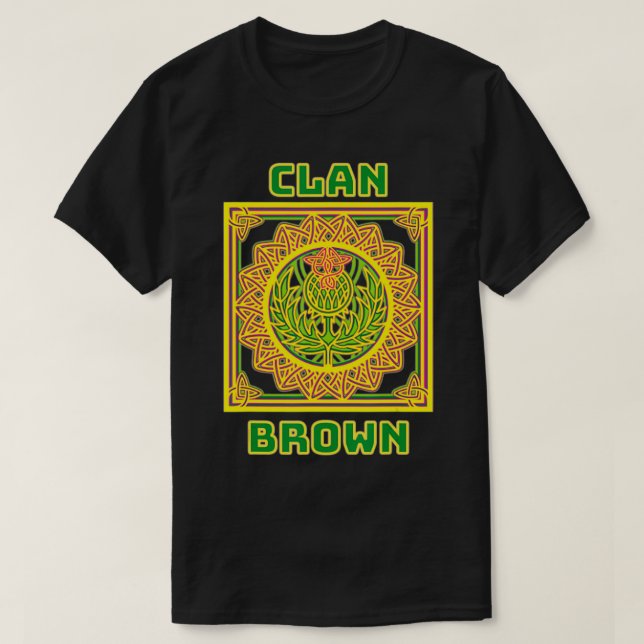 Camiseta Clan Brown Scottish Celtic Thistle  (Diseño del anverso)