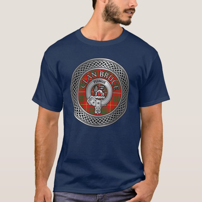Camiseta Clan Bruce Escudo y Tartan Knot (Anverso)