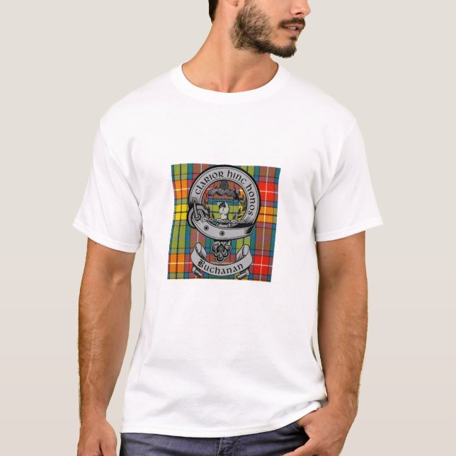 Camiseta Clan Buchanan Escudo Badge & Tartán (Anverso)