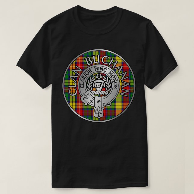 Camiseta Clan Buchanan Escudo Tartan (Diseño del anverso)