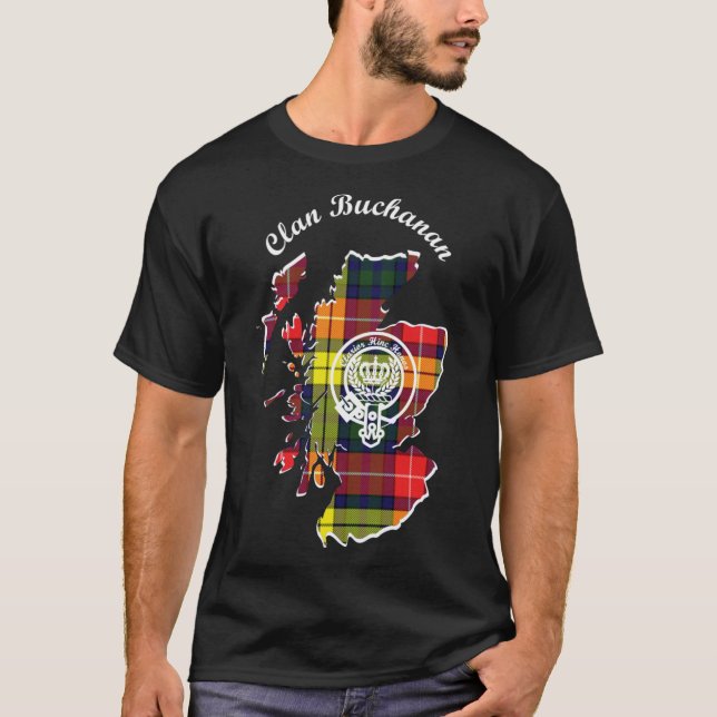 Camiseta Clan Buchanan Scotland Map Escudo Classic T-Shirt (Anverso)