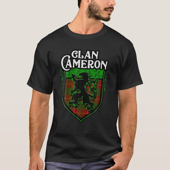 Camiseta Clan Cameron Apellido Escocia Tartán León Rampant (Anverso)