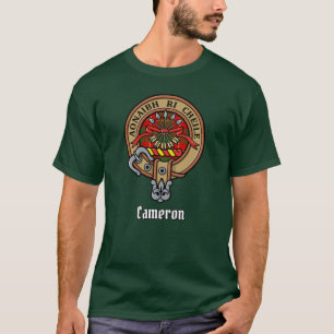 Camiseta Clan Cameron Escudo sobre Tartán