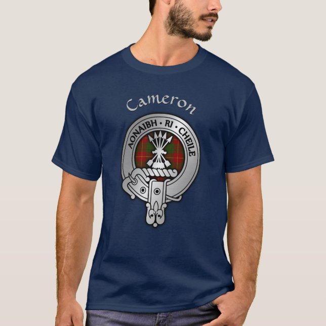Camiseta Clan Cameron Escudo y Tartán (Anverso)